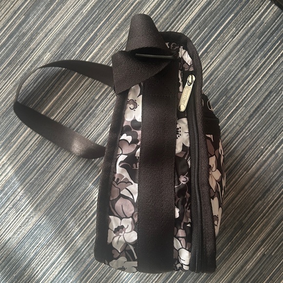 LeSportsac Deluxe Everyday Bag Black and White Shadow Blossom Floral Print - Picture 4 of 8